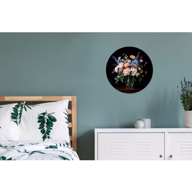 Wandcirkel - Aluminium - Pastel - Bloemen - Glazen - Vaas — 4