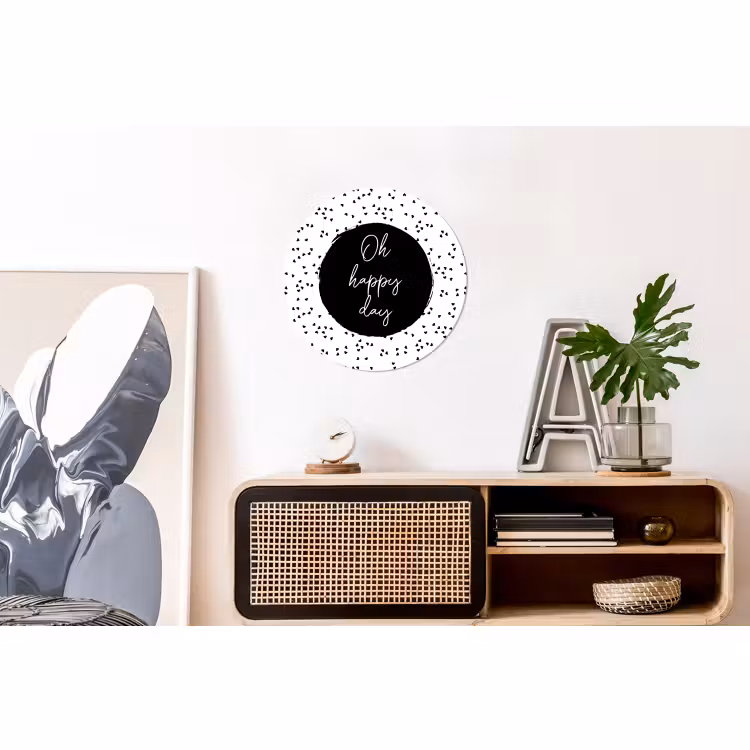 Wandcirkel - Aluminium - Quotes - Tekst - Oh happy day - Geluk — 3