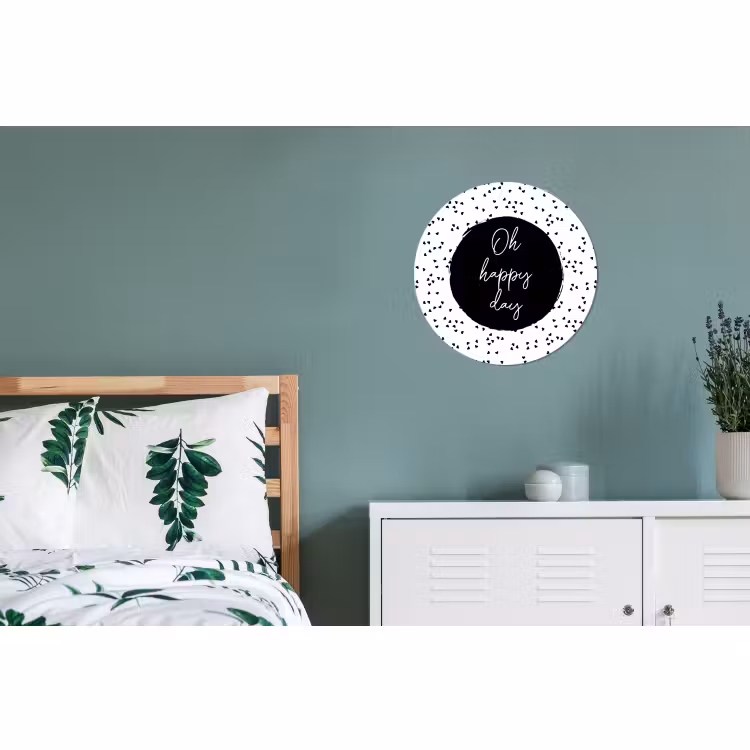 Wandcirkel - Aluminium - Quotes - Tekst - Oh happy day - Geluk — 4