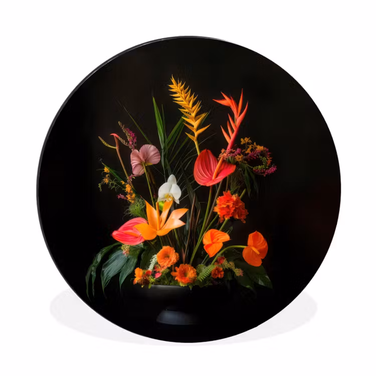 Wandcirkel - Aluminium - Schaal - Boeket - Bloemen — 1