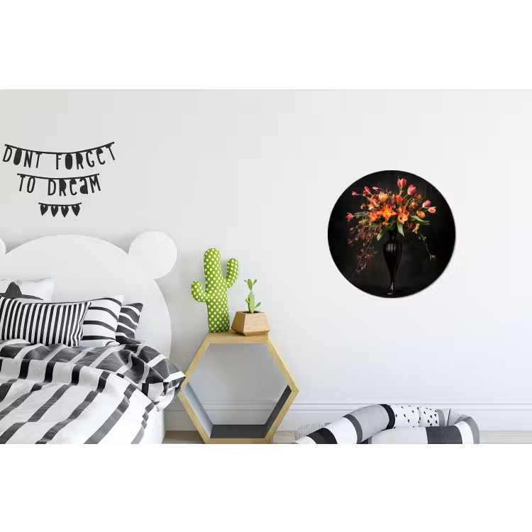 Wandcirkel - Aluminium - Sierlijk - Boeket - Vaas — 5