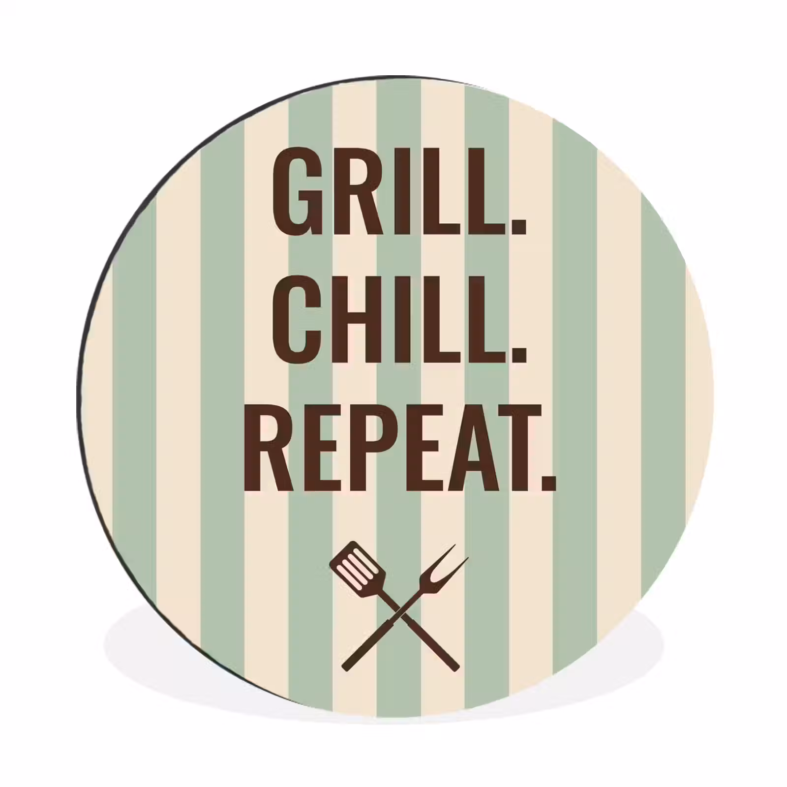 Wandcirkel - Aluminium - Quote - Strepen - Grill — 1