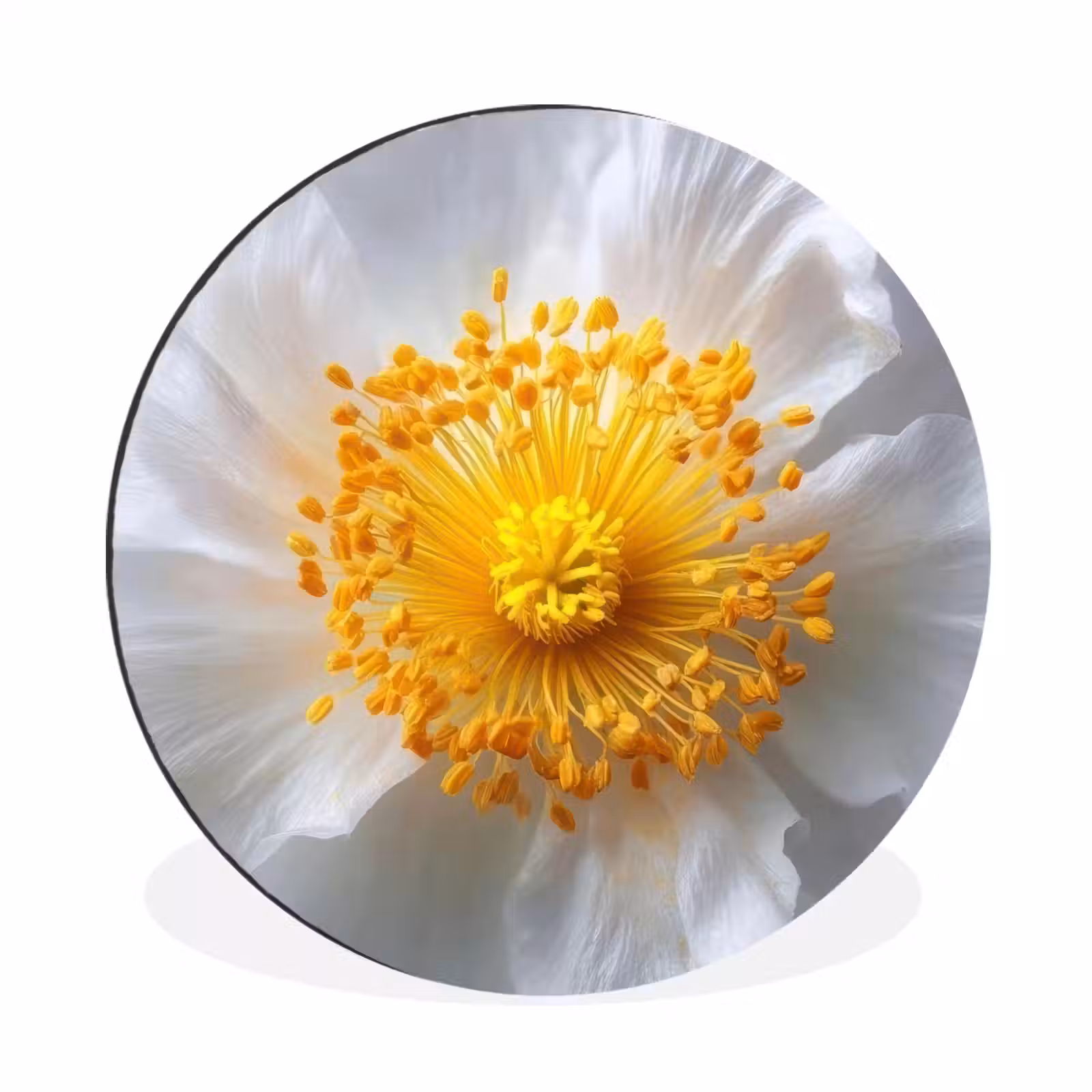 Wandcirkel - Aluminium - Wit - Bloem - Elegant — 1