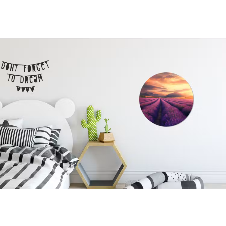 Wandcirkel - Aluminium - Lavendelveld - Zonsondergang - Paars — 5
