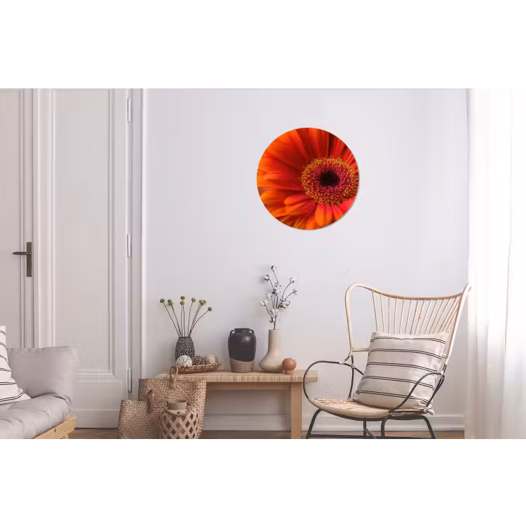 Wandcirkel - Aluminium - Oranje - Gerbera - Intens — 2