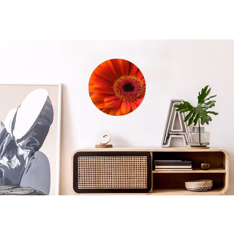 Wandcirkel - Aluminium - Oranje - Gerbera - Intens — 3