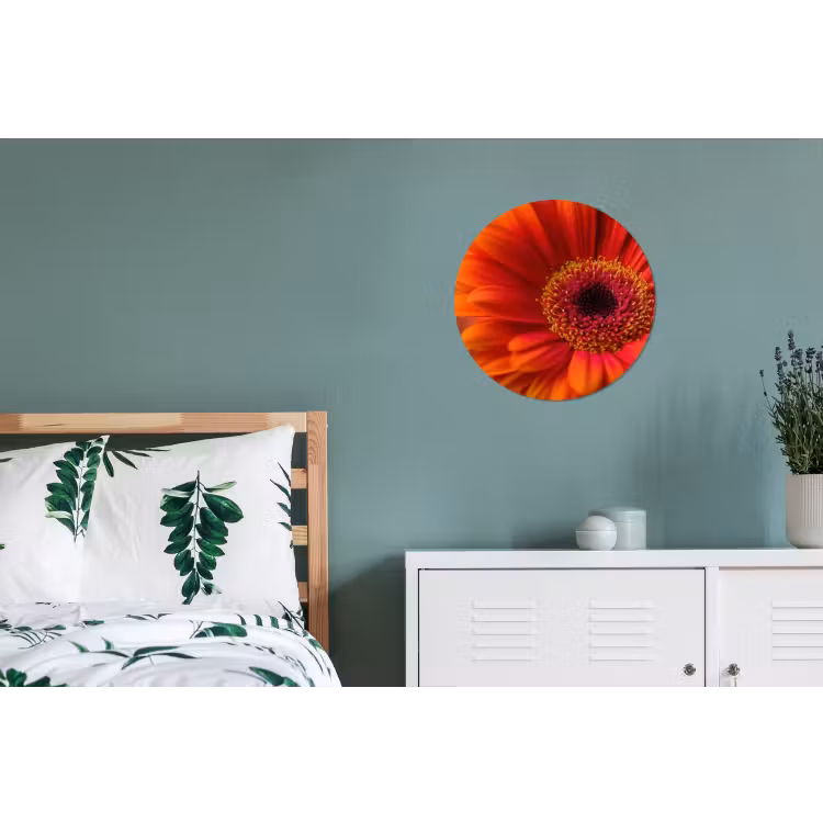 Wandcirkel - Aluminium - Oranje - Gerbera - Intens — 4
