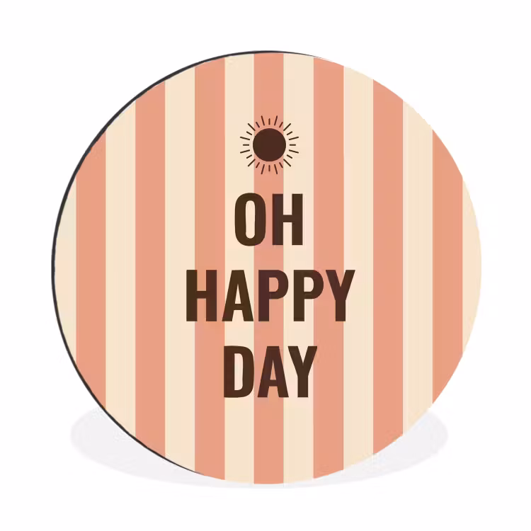 Wandcirkel - Aluminium - Quote - Zomer - Strepen — 1
