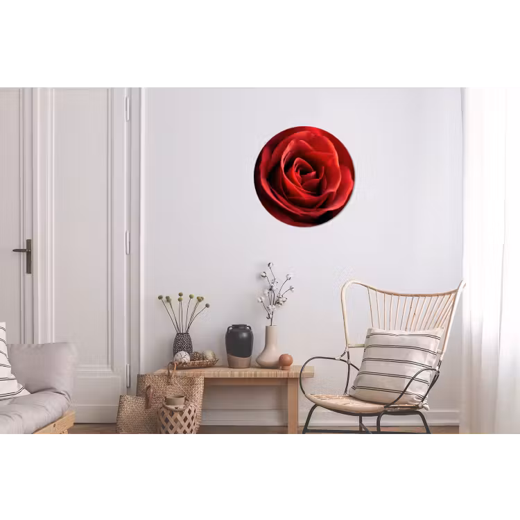 Wandcirkel - Aluminium - Rood - Roos - Romantisch — 2