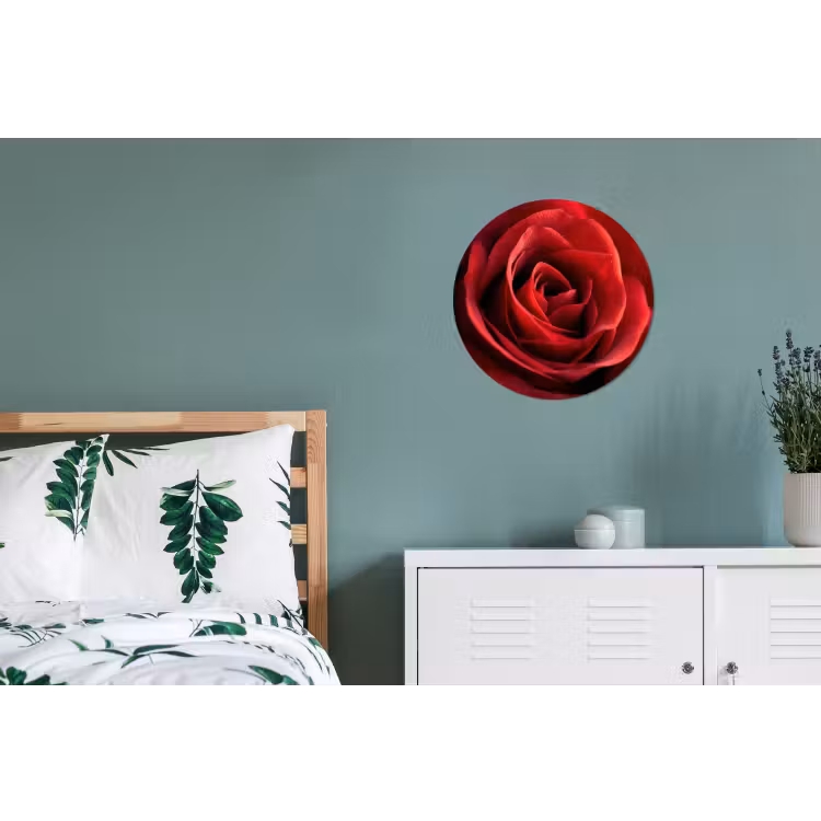 Wandcirkel - Aluminium - Rood - Roos - Romantisch — 4
