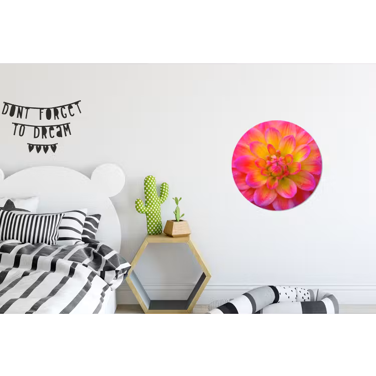Wandcirkel - Aluminium - Roze - Dahlia - Kleurrijk — 5