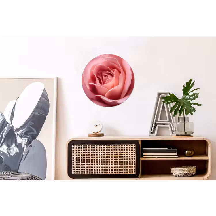 Wandcirkel - Aluminium - Roze - Roos - Romantisch — 3
