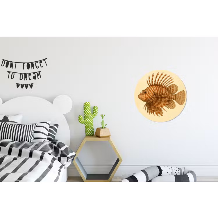 Wandcirkel - Aluminium - Strepen - Vis - Rond - Stekels — 5