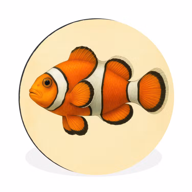 Wandcirkel - Aluminium - Vis - Oranje - Strepen — 1