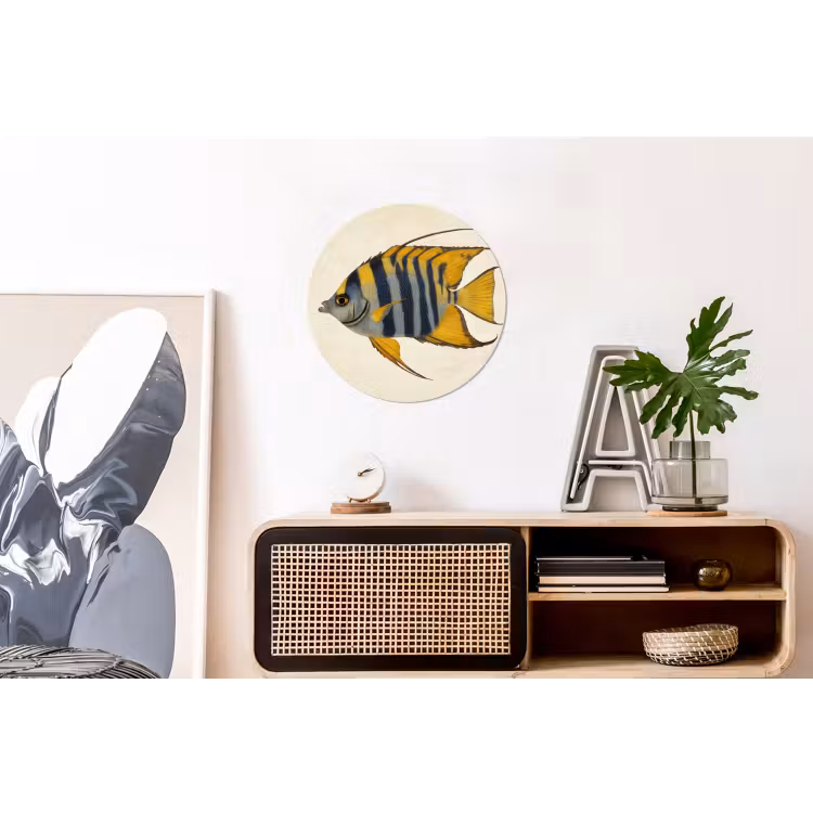 Wandcirkel - Aluminium - Vis - Sierlijk - Vinnen - Illustratie — 3
