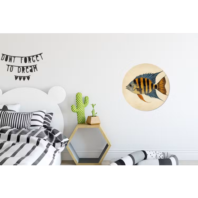 Wandcirkel - Aluminium - Vis - Tropisch - Strepen - Vinnen — 5