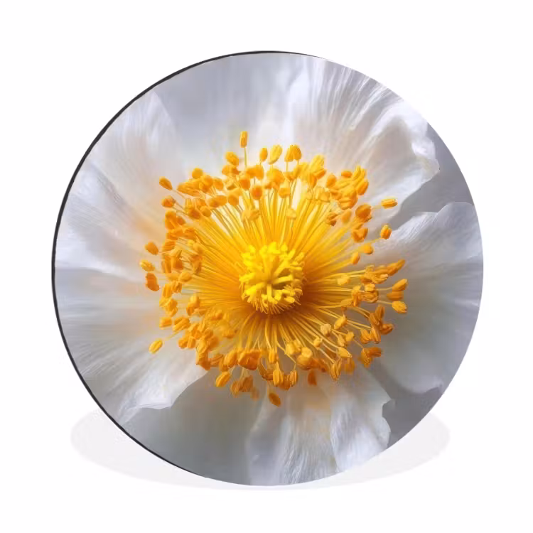 Wandcirkel - Aluminium - Wit - Bloem - Elegant — 1