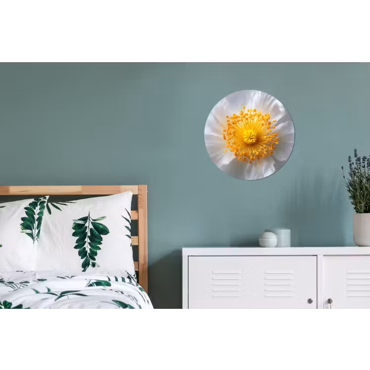 Wandcirkel - Aluminium - Wit - Bloem - Elegant — 4