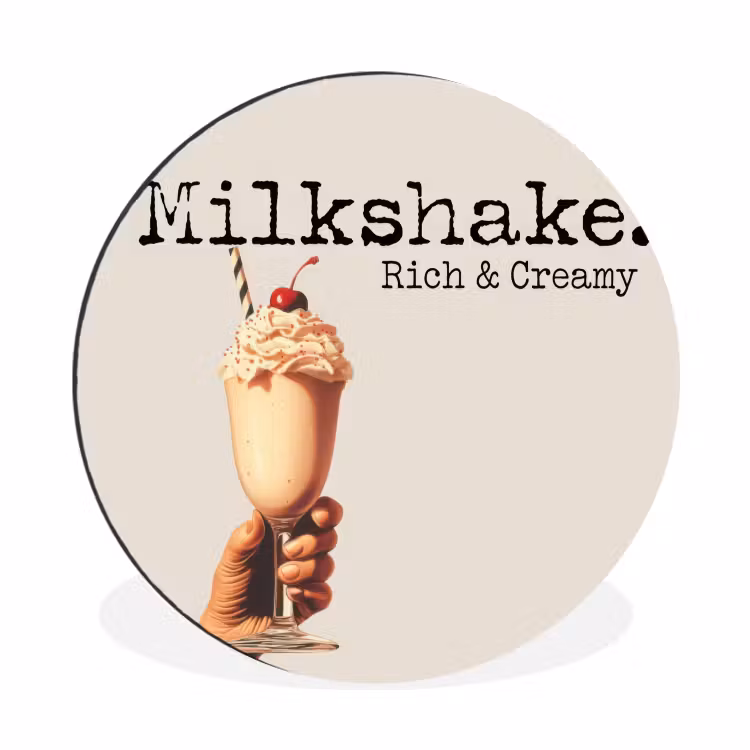 Wandcirkel - Aluminium - Milkshake - Kers - Rietje — 1