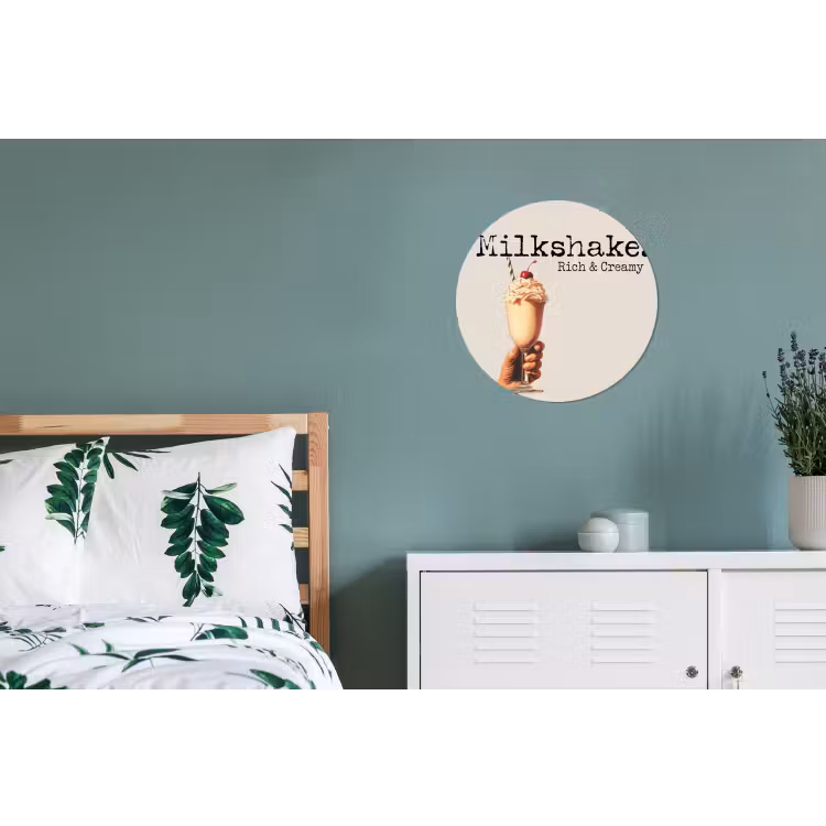 Wandcirkel - Aluminium - Milkshake - Kers - Rietje — 4