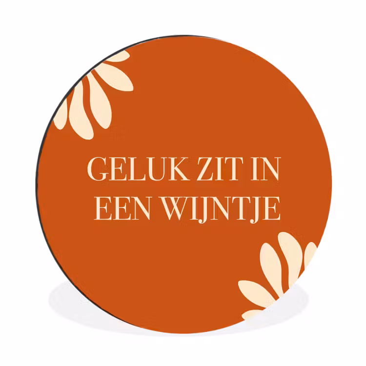 Wandcirkel - Aluminium - Oranje - Wijntje - Quote — 1