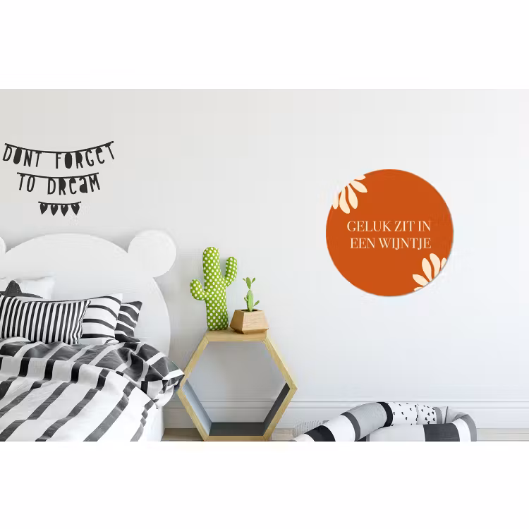 Wandcirkel - Aluminium - Oranje - Wijntje - Quote — 5