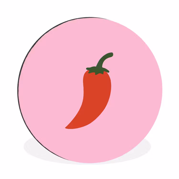 Wandcirkel - Aluminium - Peper - Rood - Illustratie — 1