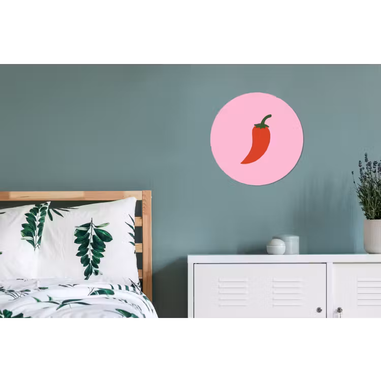 Wandcirkel - Aluminium - Peper - Rood - Illustratie — 4