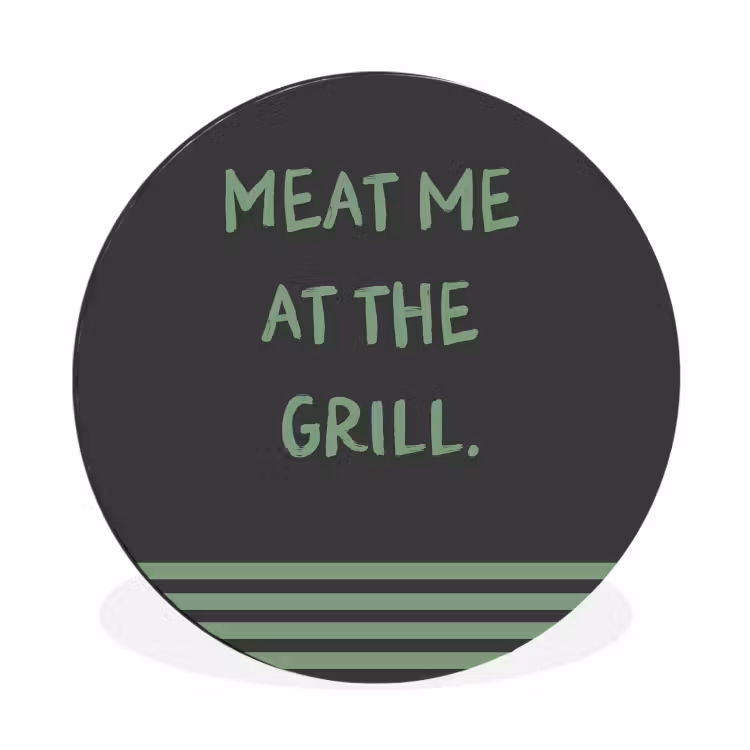 Wandcirkel - Aluminium - Quote - Groen - Grill - Zomer — 1