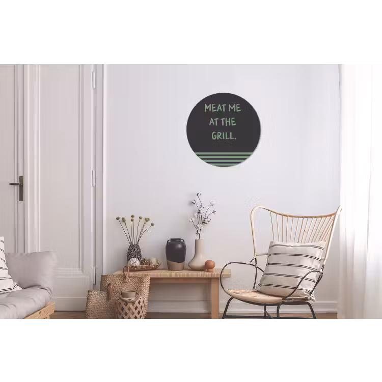 Wandcirkel - Aluminium - Quote - Groen - Grill - Zomer — 2