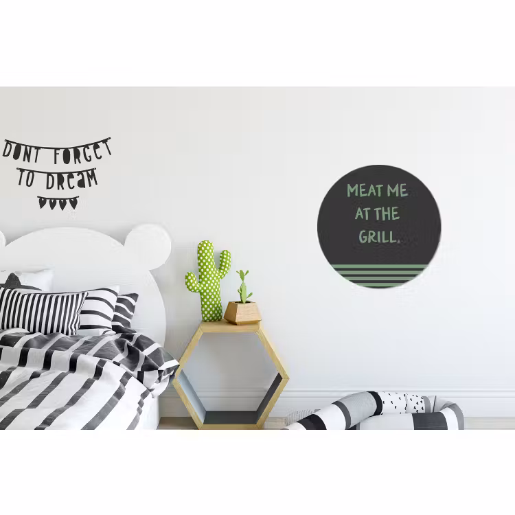 Wandcirkel - Aluminium - Quote - Groen - Grill - Zomer — 5