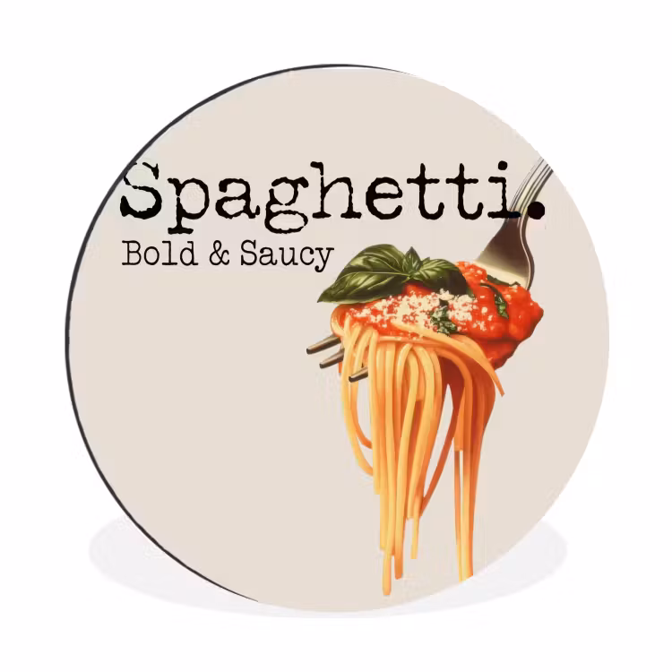 Wandcirkel - Aluminium - Spaghetti - tomatensaus - Parmezaanse kaas — 1