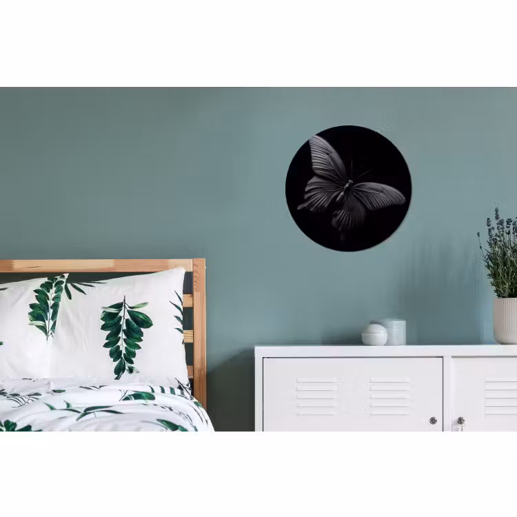 Wandcirkel - Aluminium - Vlinder - Zwart - Insect - Dieren — 4