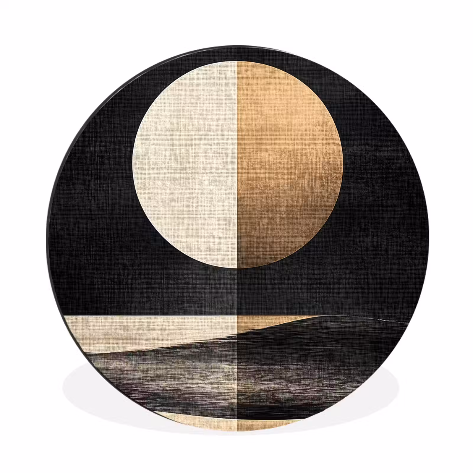 Wandcirkel - Aluminium - Maan - Cirkel - Goud — 1