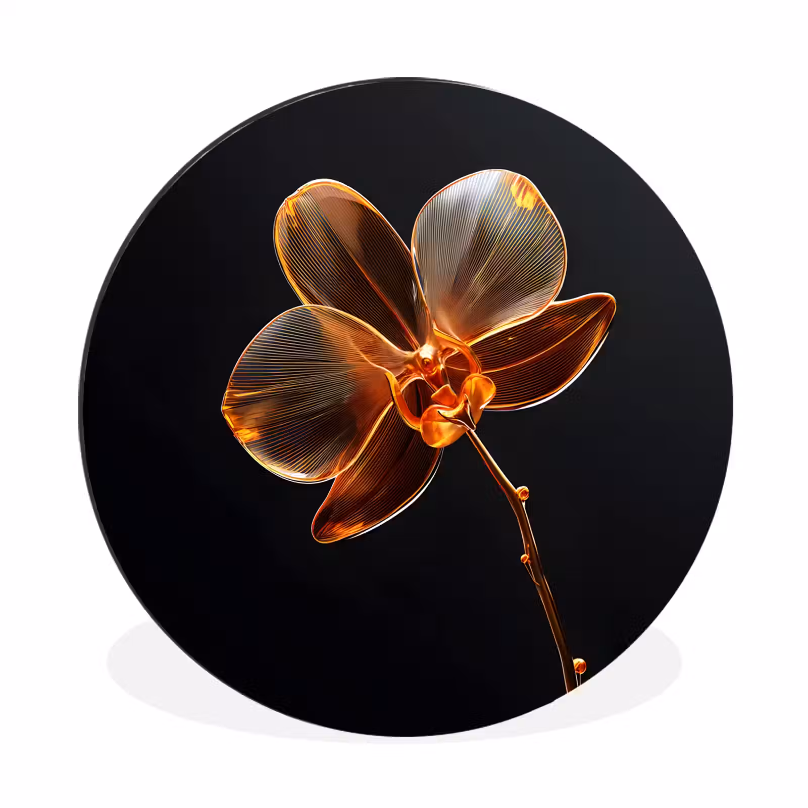 Wandcirkel - Aluminium - Orchidee - Doorzichtig - Bloem — 1