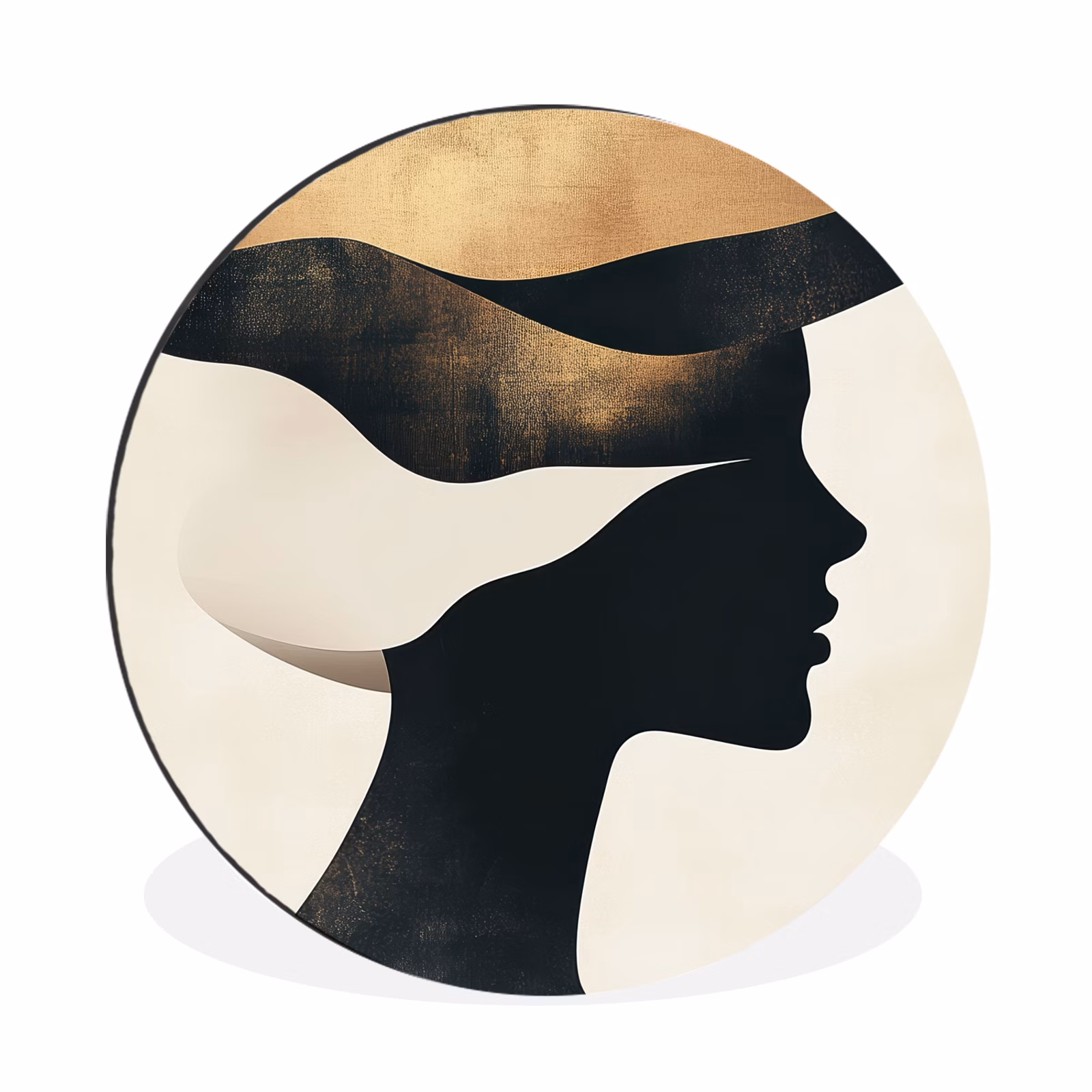 Wandcirkel - Aluminium - Vrouw - Golven - Zwart — 1