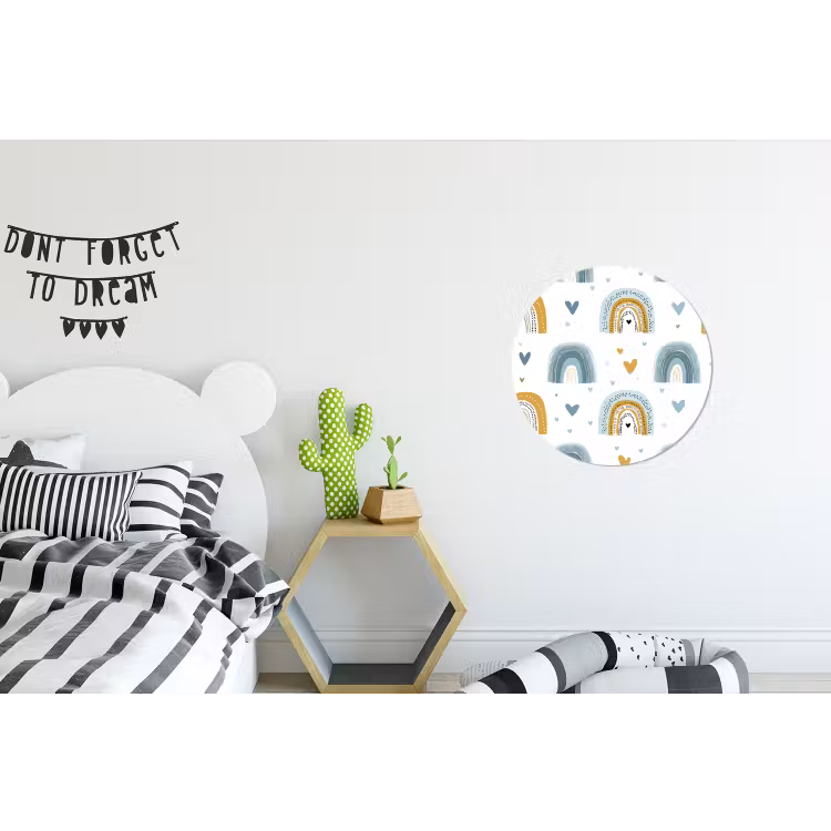 Wandcirkel - Aluminium - Patroon - Regenboog - Hartjes — 5