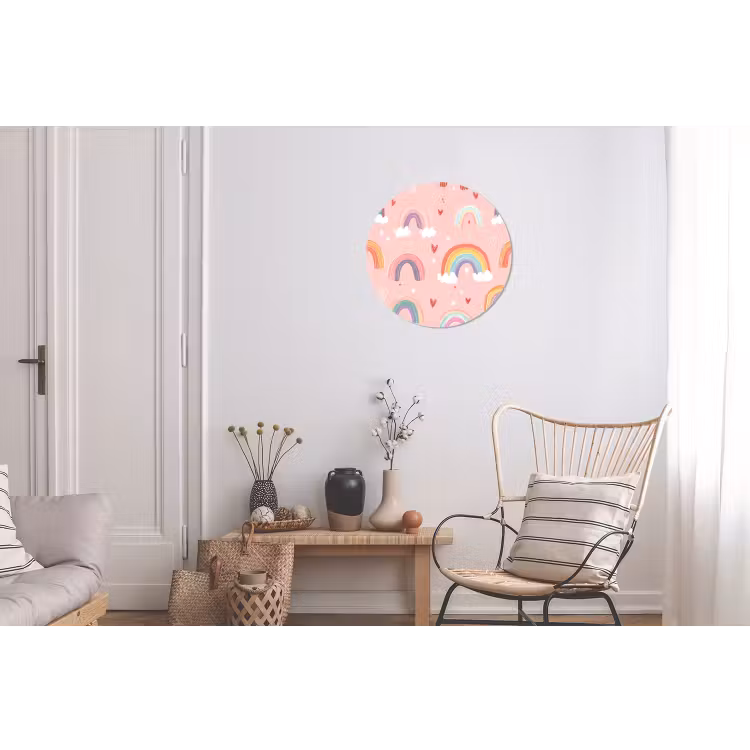 Wandcirkel - Aluminium - Regenboog - Patroon - Pastel — 2