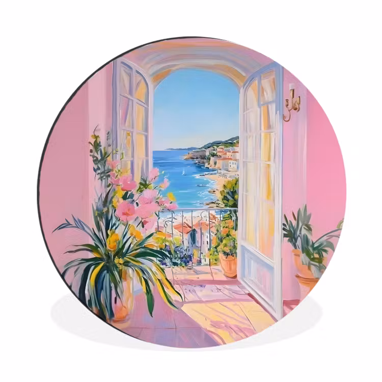 Wandcirkel - Aluminium - Roze - Buiten - Verf — 1