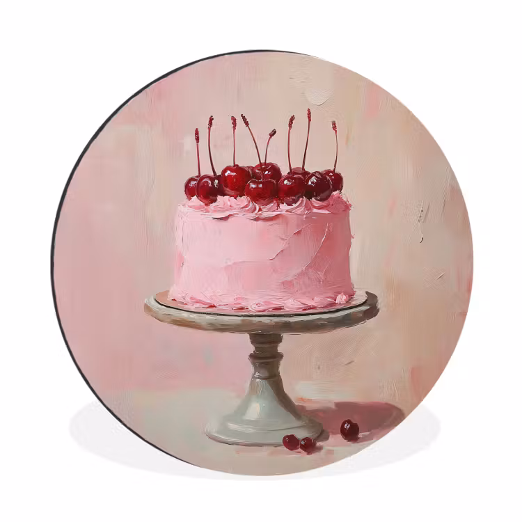Wandcirkel - Aluminium - Taart - Pink - Cherry — 1
