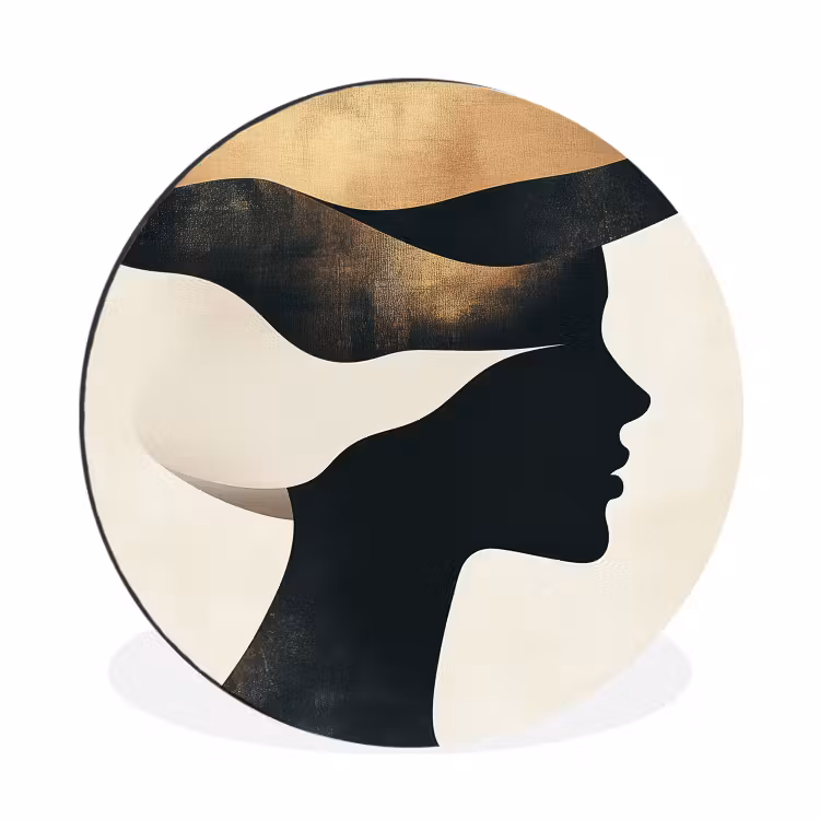 Wandcirkel - Aluminium - Vrouw - Golven - Zwart — 1