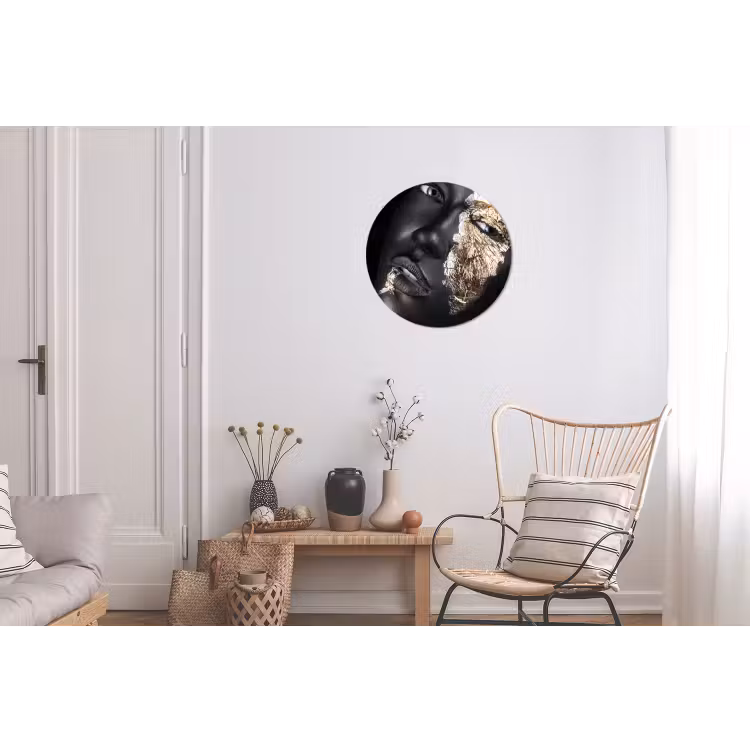 Wandcirkel - Aluminium - Vrouw - Goud - Zwart - Verf - Luxe — 2