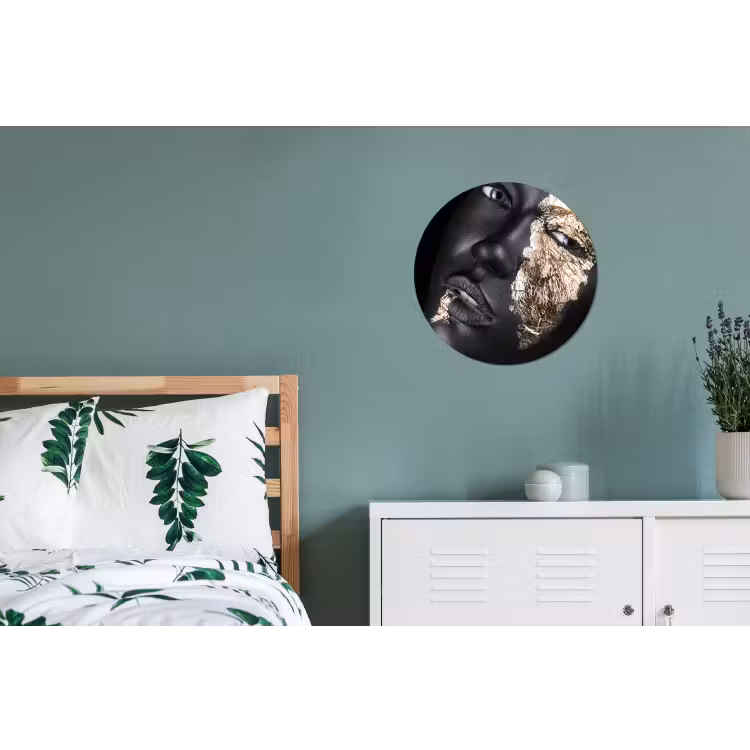 Wandcirkel - Aluminium - Vrouw - Goud - Zwart - Verf - Luxe — 4