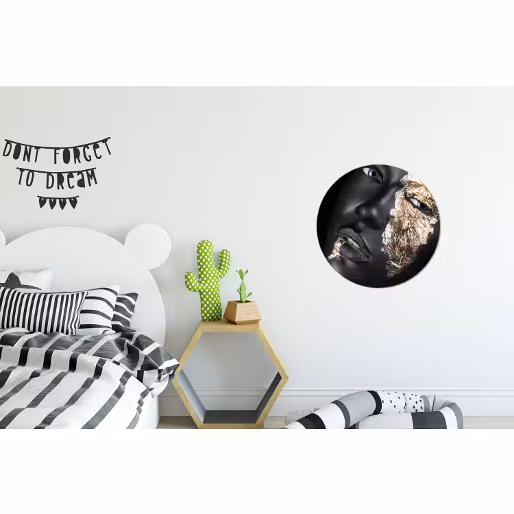 Wandcirkel - Aluminium - Vrouw - Goud - Zwart - Verf - Luxe — 5