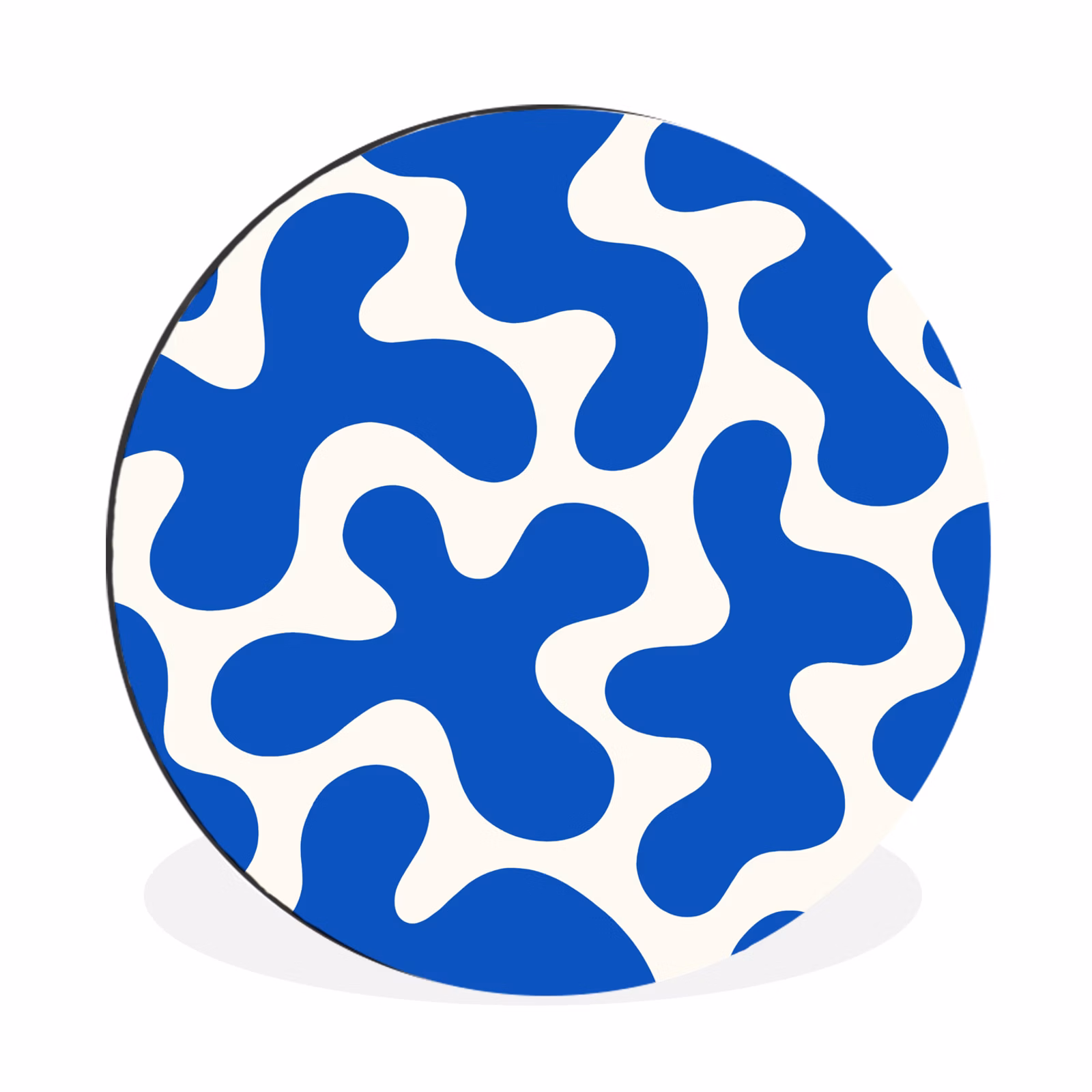 Wandcirkel - Aluminium - Vormen - Abstract - Blauw - Golven — 1