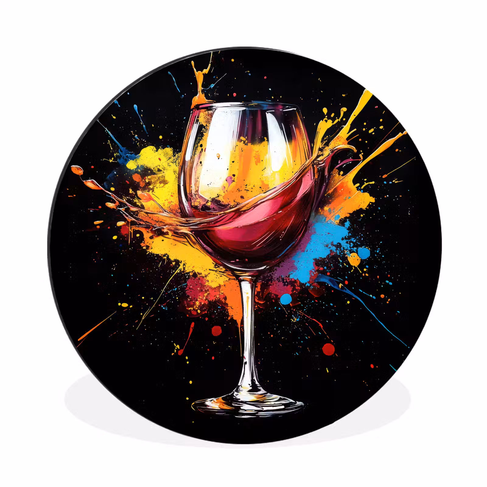 Wandcirkel - Aluminium - Wijn - Glas - Graffiti - Borrel - Rood - Verf — 1