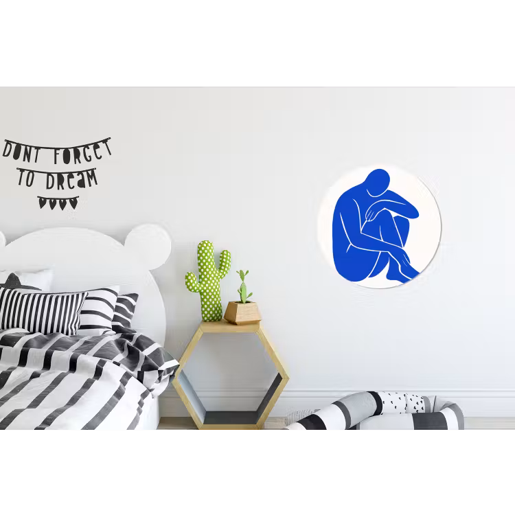 Wandcirkel - Aluminium - Lichaam - Abstract - Blauw — 5