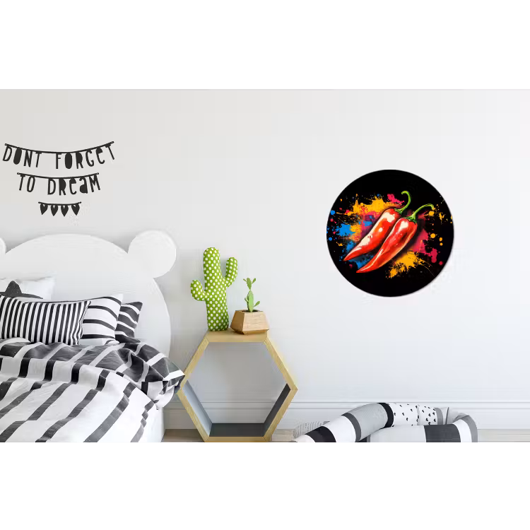 Wandcirkel - Aluminium - Peper - Graffiti - Verf - Abstract - Modern - Kleurrijk — 5