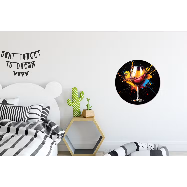 Wandcirkel - Aluminium - Wijn - Glas - Graffiti - Borrel - Rood - Verf — 5