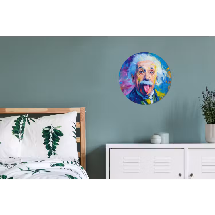 Wandcirkel - Aluminium - Oude man - Expressief - Kleurrijk — 4